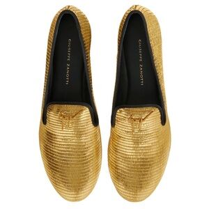 Giuseppe Zanotti Metallic Gold Loafers